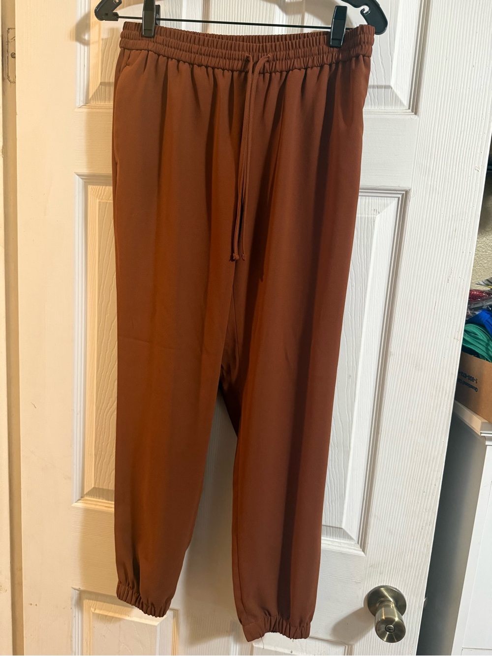 Express Copper-Brown Elastic Waist Joggers